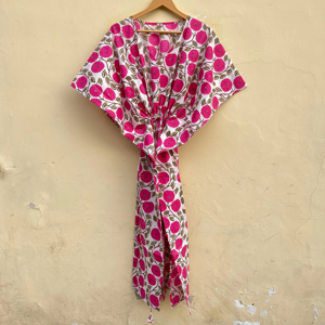 Indio hecho a mano 100% algodón Kfatan invierno bata Floral impreso Casual ropa de dormir verano ODM ropa de mujer - Product Image 1