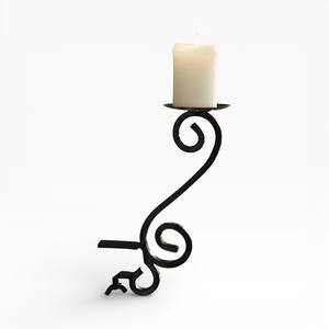 Porte-bougie mural en métal noir avec bras incurvé contemporain pour un style de maison moderne unique - Product Image 6