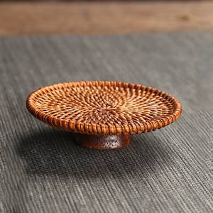 Plateau à plusieurs niveaux ondulé en rotin brun naturel fabriqué à la main décor ensemble bonbons sucrés dessert popsicle présentoir plateaux - Product Image 5