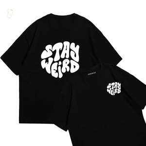 2025 alta calidad Color azul Puff impreso Camiseta 100% tela de algodón manga corta patrón sólido Streetwear camiseta para hombres - Product Image 4