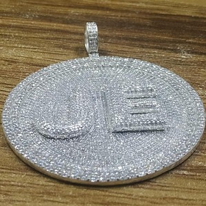 Colgante de diamante de moissanita de Plata de Ley 925, joyería de moissanita, joyería de Hip Hop, colgante personalizado - Product Image 3
