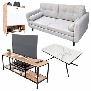 PK001 4-Piece Modern Luxury Tufted Fabric Living Room Furniture Combo for Home & Outdoor for Dining Use - Product Image 1