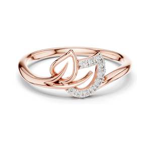 Anillo de Diamante Cultivado en Laboratorio de 0.075 CT para Mujer con Diseño de Hoja Trenzada, Claridad VVS-VS EF, Oro de 18KT, 14KT, 10KT y Plata 925 - Product Image 3