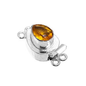 Prem Bhaya Citrine Gemstone Box Fermoir Argent 925 Plaqué Or 18K 1-3 Brin Fabrication de Bijoux B750-Citrine 23X12X10MM - Product Image 2