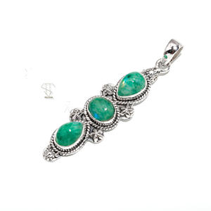 Pendentif en pierre de lune verte naturelle 925 argent sterling massif prix de gros pendentif bijoux faits à la main pendentif fin - Product Image 3