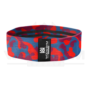 Bandas de resistencia de glúteos de tela elástica de círculo de cadera de sublimación elástica de camuflaje de diseño personalizado banda de botín impresa para ejercicio - Product Image 1