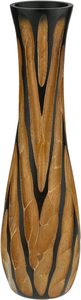 Vase en bois de manguier brun foncé gravé à la main sculpté | Fleur classique | Mangue | Bureau à la maison fait à la main - Product Image 2