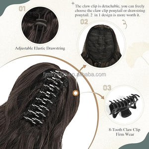 Fermaglio ad artiglio corto ondulato in coda di cavallo Extension per <span class=keywords><strong>capelli</strong></span> a strati naturali soffice con coulisse coda di cavallo pezzo per <span class=keywords><strong>capelli</strong></span> da donna - Product Image 4