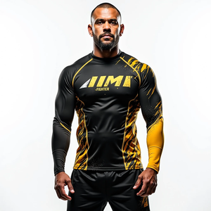 Get Custom BJJ Sublimé MMA Rash Guard Get Custom Combat Fitness Gym Workout Training Performance Apparel Wholesale Brazilian - Product Image 1