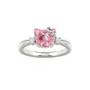 Jeulia Petland Milgrain Minimalist Pink <b>Cat</b> Fashion <b>Ring</b> - Product Image 3