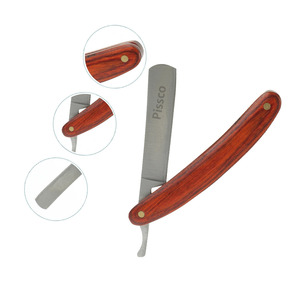 Navaja de Afeitar Recta para Hombre con Mango de Madera, Logotipo Personalizado, Acero Inoxidable, Navajas de Afeitar para Hombre, Navaja de Afeitar Recta Personalizada Hecha por Pissco - Product Image 4