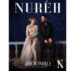 2025 nureh ชุดเดรสผ้าชีฟอง4ชิ้นตกแต่งและปักลายหรูหราพร้อมชุด dupatta pakistani salwar kameez - Product Image 5