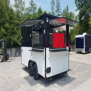 Remolque móvil para eventos de comida en blanco y negro de 8.5' x 16' en venta - Product Image 1