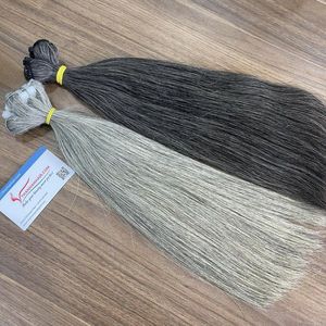 Cabello gris natural de gran oferta, lo mejor para blanquear con 100% cabello crudo vietnamita de alta calidad en extensiones de cabello humano - Product Image 2