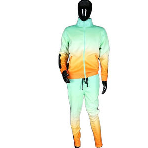 Alta calidad a granel cantidad Color sólido hombres sublimación chándal nuevo diseño de moda hombres cremallera chándal - Product Image 1