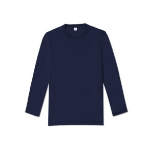 Camisetas personalizadas cuello redondo Unisex manga larga en blanco TC tela resistente a las arrugas sin hierro de alta calidad 160 GMS - Product Image 1