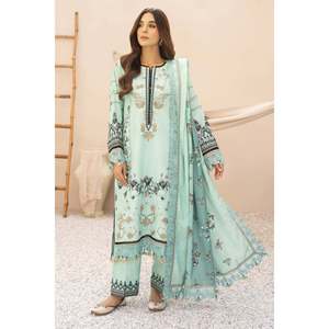 Bohemian Style 3 PC Set Karandi Printed Embroidered Chiffon <b>Shirt</b> Shawl Trousers Dupatta Indian Pakistani Anarkali Dresses - Product Image 3