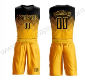 Vêtements de basket-ball jaunes de qualité supérieure Uniforme de basket-ball pour hommes avec design d'équipe et de logo personnalisé - Product Image 1