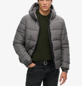2025 New Fashion Design Puffer <b>Jacket</b> Wholesale Custom <b>Lightweight</b> Quilted Puffer Oversized Hooded Down <b>Jacket</b> for <b>Men</b> - Product Image 2