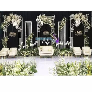 Decoración de escenario de boda gloriosa, paneles de Metal, escenario de recepción de boda, de arco de Metal Panel, escenario de boda asiático, arcos de Metal - Product Image 5