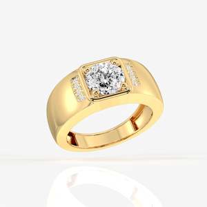 Anillo de Oro de 18K para Hombre Luther con Diamante Moissanite de Corte Portugués - Product Image 3
