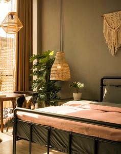 Fait à la main moderne jonc de mer abat-jour lumière pendentif Vietnam rustique jardin décor à la maison pour magasin affichage cadeau artisans minimaliste - Product Image 4