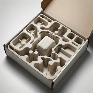 Bandejas de pulpa moldeadas ecológicas personalizadas adecuadas para varios embalajes de regalo y embalaje de transporte. - Product Image 3