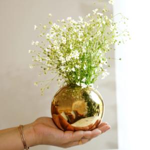 Rustic handcrafted metal <b>vase</b> <b>for</b> artificial flowers and modern home styling centerpiece - Product Image 6
