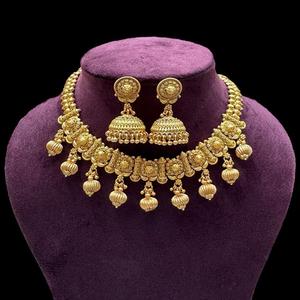 Conjunto de Collar chapado en oro de calidad superior de ropa tradicional con pendientes para boda y colección de ropa funcional para mujer - Product Image 1