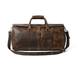 Bolsa de Viaje de Cuero Genuino Ecológica de Lujo, con Cierre Grande, Impermeable, con Asa Suave, Moderna, para Viajes al Aire Libre y Gimnasio - Product Image 1