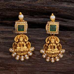 Boucles d'oreilles pendantes chic vintage en alliage de zinc avec fleurs et rubis pour mariage femme 166052 - Product Image 3