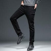 Jean décontracté noir en denim coupe ample pour homme, style urbain, haute qualité, grande taille, coupe mi-haute, coupe-vent et respirant, en promotion