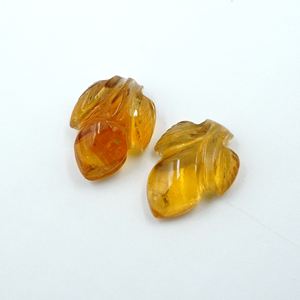 Paire de pierres précieuses en citrine naturelle sculptées en vrac - Product Image 1