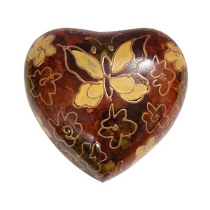 Urnas de cremación de Metal de recuerdo en miniatura azul con corazón grabado a mano de flor de lirio plateado con soporte de Metal de buena calidad - Product Image 6