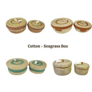 Ensemble de boîtes de rangement en coton certifié et en jonc de mer cousu pour l'organisation de la maison Fournisseur fiable pour le rangement à domicile et au bureau - Product Image 6