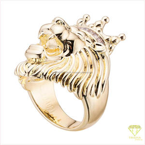 Bague Chevalière de Luxe en Argent Sterling 925 avec Diamant Moissanite et Tête d'Animal, Motif Couronne, pour Acheteurs de Bijoux en Gros - Product Image 4