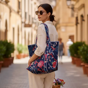 Sac fourre-tout indien fait à la main en velours, magnifique sac de plage, de soirée, de tous les jours et de voyage pour femme - Product Image 1