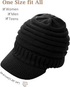 Gorro de punto grueso, tejido grueso, textura suave y acogedora, perfecto para la moda informal diaria - Product Image 5