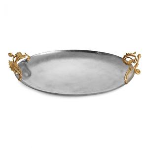 Fabricante de bandeja de servicio de metal Buena calidad Plato de diseñador hecho a mano Clásico Elegante Venta al por mayor Nueva bandeja de chocolate de metal - Product Image 1