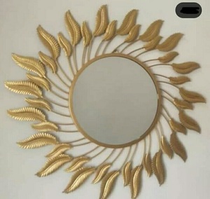 Espejo de pared de Metal decorativo, diseño clásico para decoración del hogar, hecho a mano, de alta calidad, lujoso, chapado en oro, para maquillaje - Product Image 5