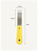Couteau à mastic industriel à lame droite en acier au carbone de 1 pouce, manche en plastique jaune, spatule grattoir pour le collage de plaques de plâtre et la construction