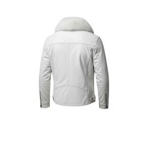 แจ็คเก็ตบอมเบอร์หนังแกะทรงเข้ารูปสำหรับผู้ชาย ดีไซน์ทันสมัยสำหรับฤดูใบไม้ร่วง/ฤดูหนาว เหมาะสำหรับแบรนด์แฟชั่น รับผลิตแบบ OEM - Product Image 2