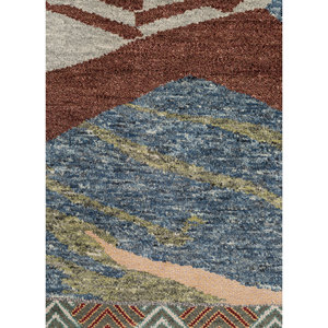 Manchaha Beige & <b>Brown</b> Hand Knotted <b>Wool</b> Bamboo Silk Rugs Abstract Pattern Rectangle Carpet for Home Hallway for Teens-Les-2790 - Product Image 3
