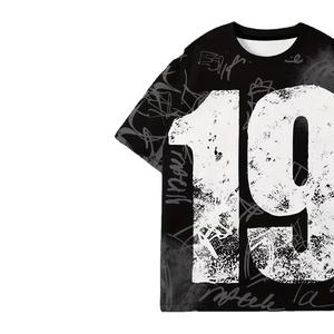 Camiseta de algodón 100% personalizada al por mayor con pedrería, estampado DTG, logo, estilo vintage, lavado a la piedra y efecto desgastado para hombre - Product Image 3