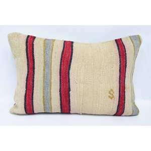 <b>Beige</b> Wool Pillow 16x24 Inch Luxury Kilim Patchwork <b>Cushion</b> Woven Vintage Fluffy Pattern Portable Bedding Decor for Christmas - Product Image 1