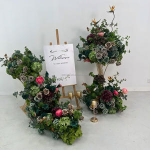 QDROYAL Nouvelle Série Verte Chemin de table en fleurs artificielles en soie pour mariage, arrangement de fond, centre de table, décoration, faible MOQ - Product Image 3