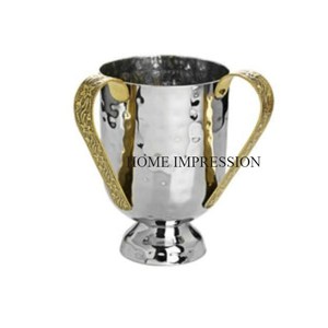 Taza de mula de acero inoxidable de diseño Vintage de alta calidad, taza de cerveza y vino para fiestas y restaurantes con asas de diseño de hojas - Product Image 4