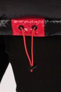 Veste matelassée noire brillante pour hommes Offre Spéciale avec capuche rouge manteau en duvet d'hiver coupe-vent brillant vestes Streetwear isolées chaudes pour hommes - Product Image 5