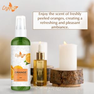 Crysalis 100ml/3.38 Fl oz <b>Air</b> <b>Freshener</b> Orange Linen Spray Essential Oils Fresh Revitalizing Aroma Car <b>Bathroom</b> Plastic Bottle - Product Image 3