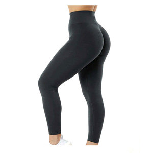 Leggings de yoga pour femmes OEM, taille mi-haute, sans couture, antibactériens, respirants, en polyester/coton, avec taille élastique - Product Image 4
